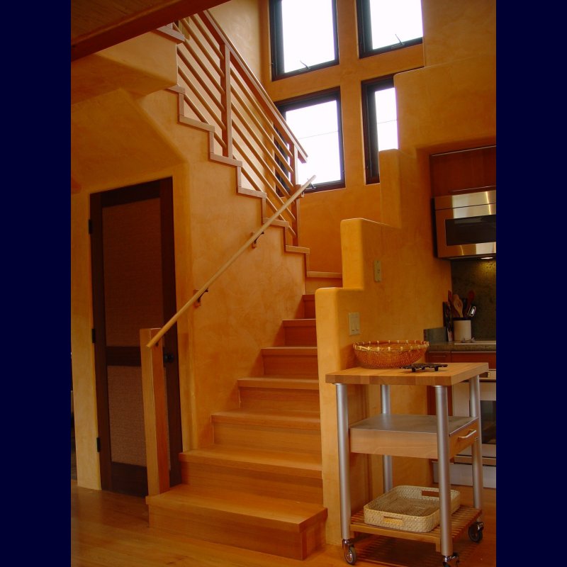 Stairs to the second floor master suite