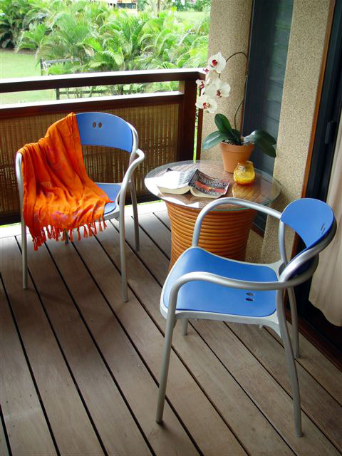 Sitting area on master bedroom deck