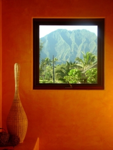 View of waterfall looking south from the master bedroom