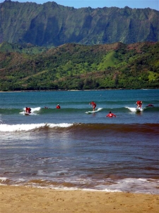 The sandy bottom and gentle waves right out front are perfect for beginners